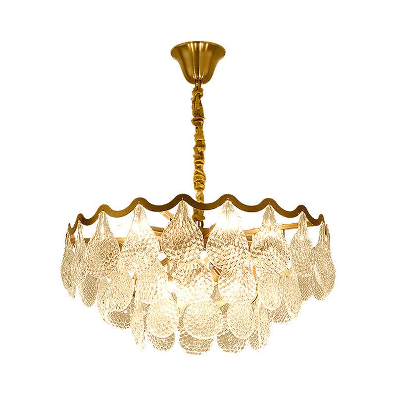 25.5"/31.5" Wide Tiered Chandelier Lighting Nordic Crystal Gold - Rebooters