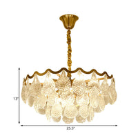 25.5"/31.5" Wide Tiered Chandelier Lighting Nordic Crystal Gold - Rebooters