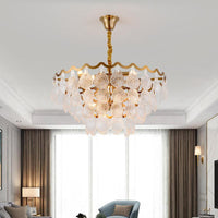 25.5"/31.5" Wide Tiered Chandelier Lighting Nordic Crystal Gold - Rebooters