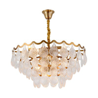 25.5"/31.5" Wide Tiered Chandelier Lighting Nordic Crystal Gold - Rebooters