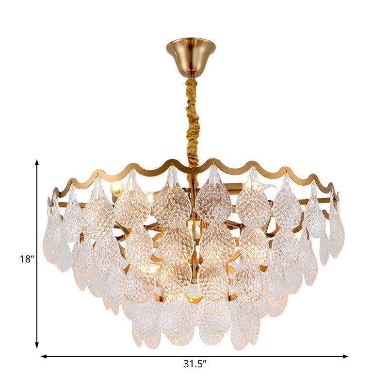 25.5"/31.5" Wide Tiered Chandelier Lighting Nordic Crystal Gold - Rebooters