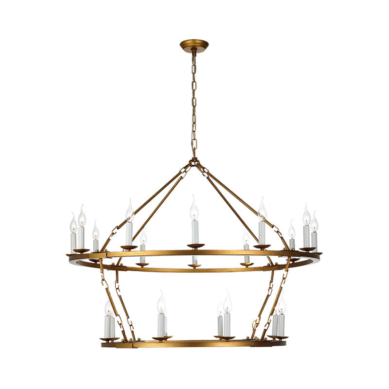 2-Tiered Chandelier Contemporary Metal 20 Heads Gold Lamp - Rebooters