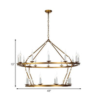 2-Tiered Chandelier Contemporary Metal 20 Heads Gold Lamp - Rebooters