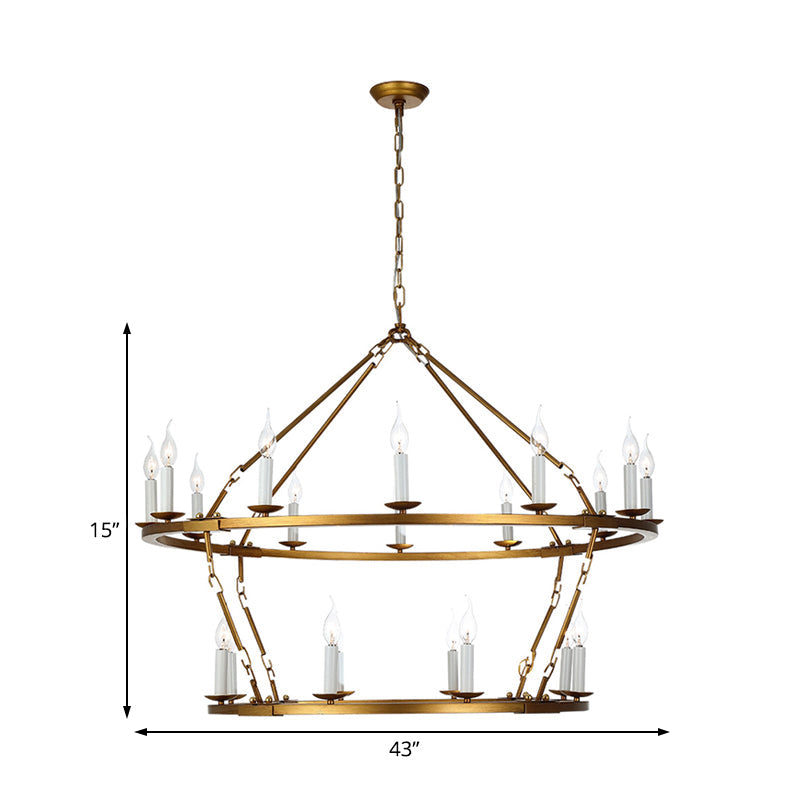 2-Tiered Chandelier Contemporary Metal 20 Heads Gold Lamp - Rebooters