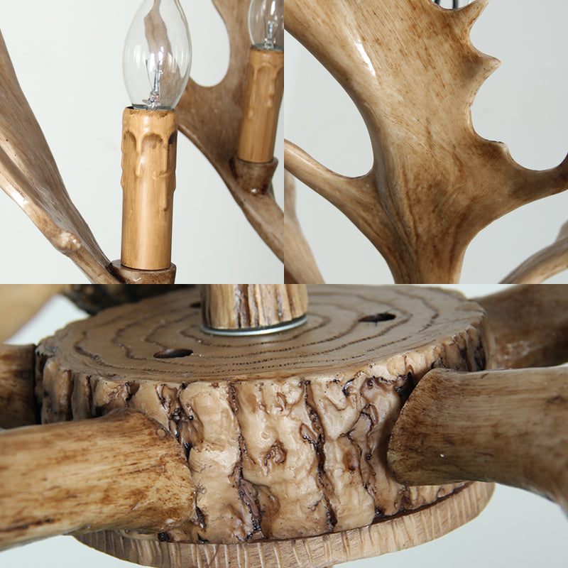 Candle Dining Room Hanging Lamp Traditional Resin 5 Bulbs Chandelier - Rebooters