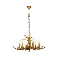4/6/8 Heads Resin Chandelier Rustic Brown Candle Light - Rebooters