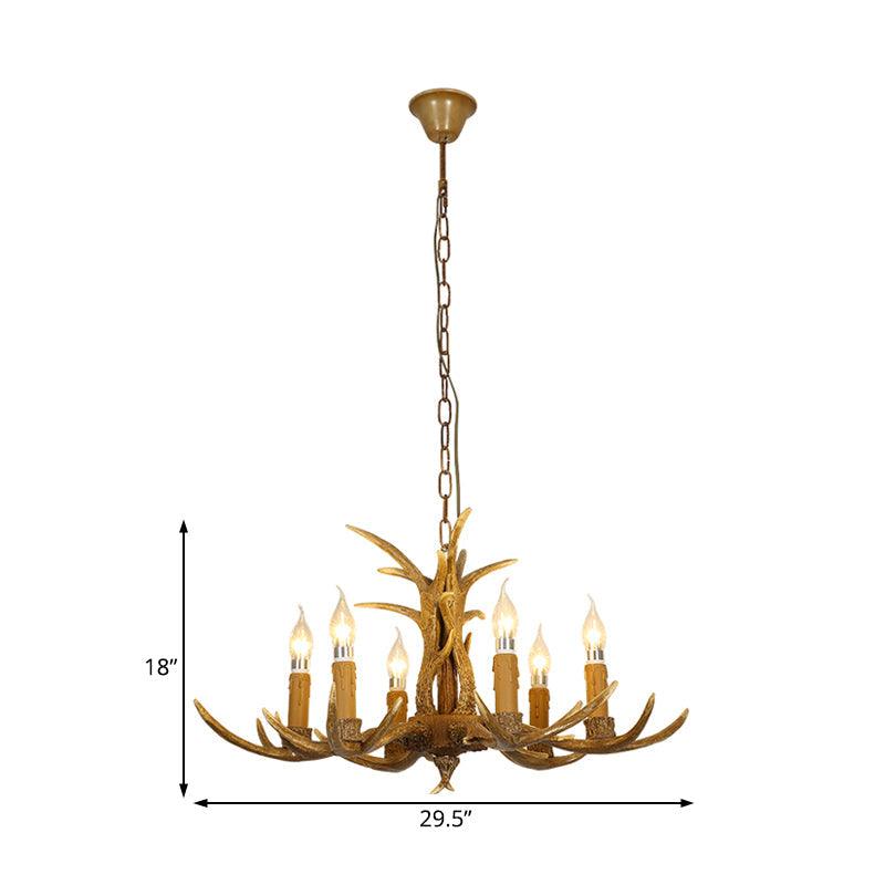4/6/8 Heads Resin Chandelier Rustic Brown Candle Light - Rebooters