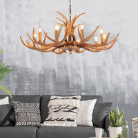 4/6/8 Heads Resin Chandelier Rustic Brown Candle Light - Rebooters