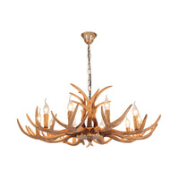 4/6/8 Heads Resin Chandelier Rustic Brown Candle Light - Rebooters