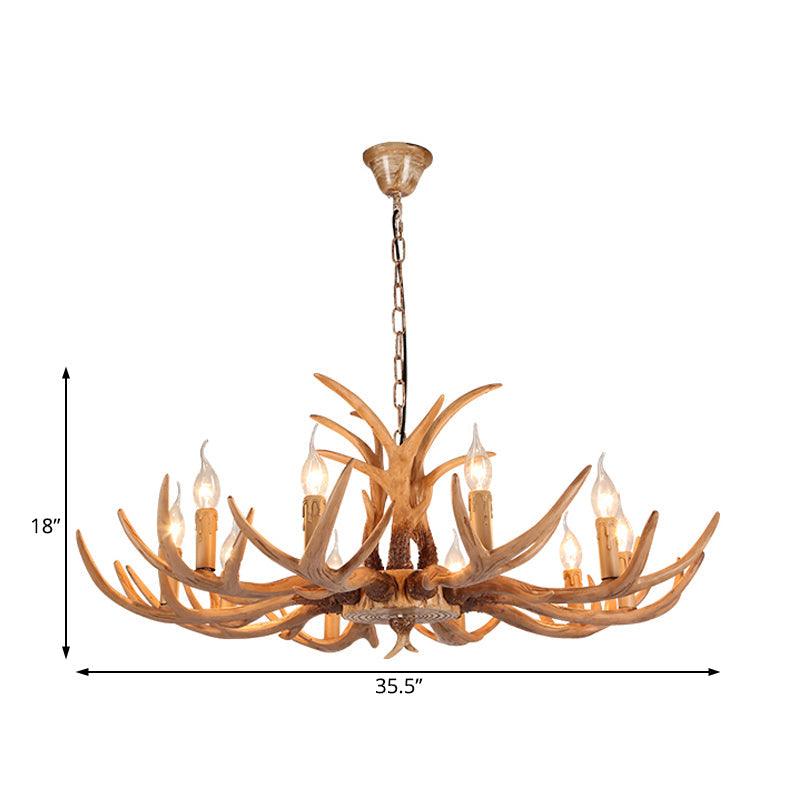 4/6/8 Heads Resin Chandelier Rustic Brown Candle Light - Rebooters