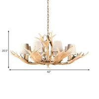 8 Lights Chandelier Lighting Fixture Rustic Conical Resin Light - Rebooters