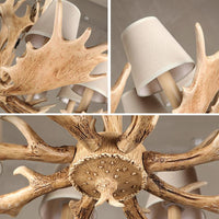 8 Lights Chandelier Lighting Fixture Rustic Conical Resin Light - Rebooters