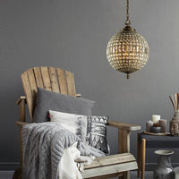 Traditional Orb Hanging Lamp 3 Bulbs Crystal Chandelier - Rebooters