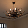 8-Bulb Resin Chandelier Lighting Rustic Light Brown Antler - Rebooters
