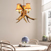 Rural Cone Hanging Lamp 3 Bulbs Fabric Chandelier Light - Rebooters