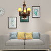 Brown Cone Pendant Chandelier Farmhouse Fabric 3-Head Light - Rebooters