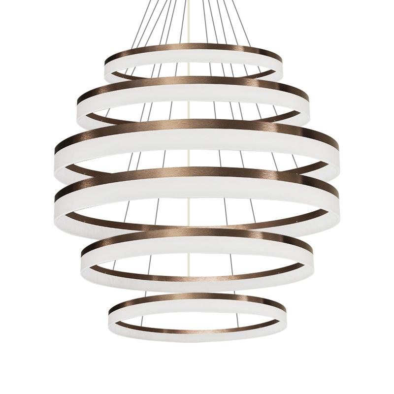 Acrylic Round Chandelier Light Contemporary 4/5/6-Head Pendant - Rebooters