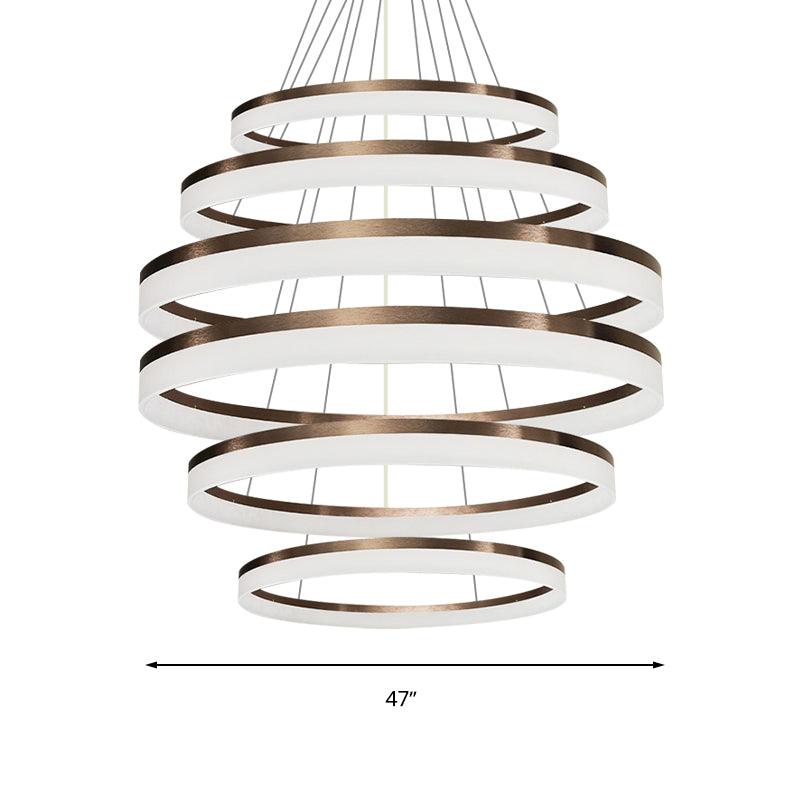 Acrylic Round Chandelier Light Contemporary 4/5/6-Head Pendant - Rebooters