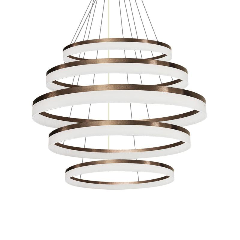 Acrylic Round Chandelier Light Contemporary 4/5/6-Head Pendant - Rebooters