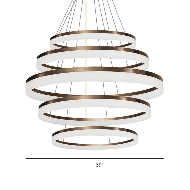 Acrylic Round Chandelier Light Contemporary 4/5/6-Head Pendant - Rebooters