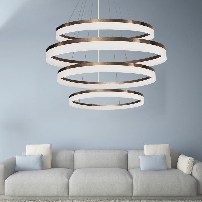 Acrylic Round Chandelier Light Contemporary 4/5/6-Head Pendant - Rebooters