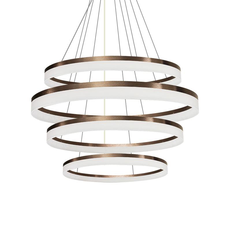 Acrylic Round Chandelier Light Contemporary 4/5/6-Head Pendant - Rebooters