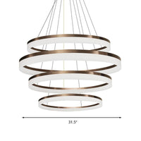 Acrylic Round Chandelier Light Contemporary 4/5/6-Head Pendant - Rebooters