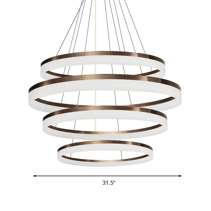 Acrylic Round Chandelier Light Contemporary 4/5/6-Head Pendant - Rebooters