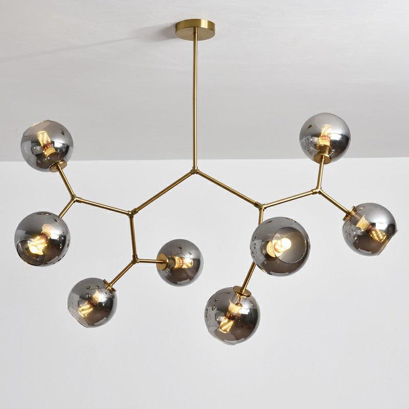 Brass Finish Molecular Chandelier Postmodern Metal Light - Rebooters