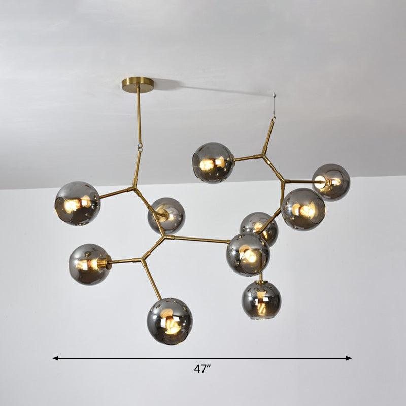Brass Finish Molecular Chandelier Postmodern Metal Light - Rebooters