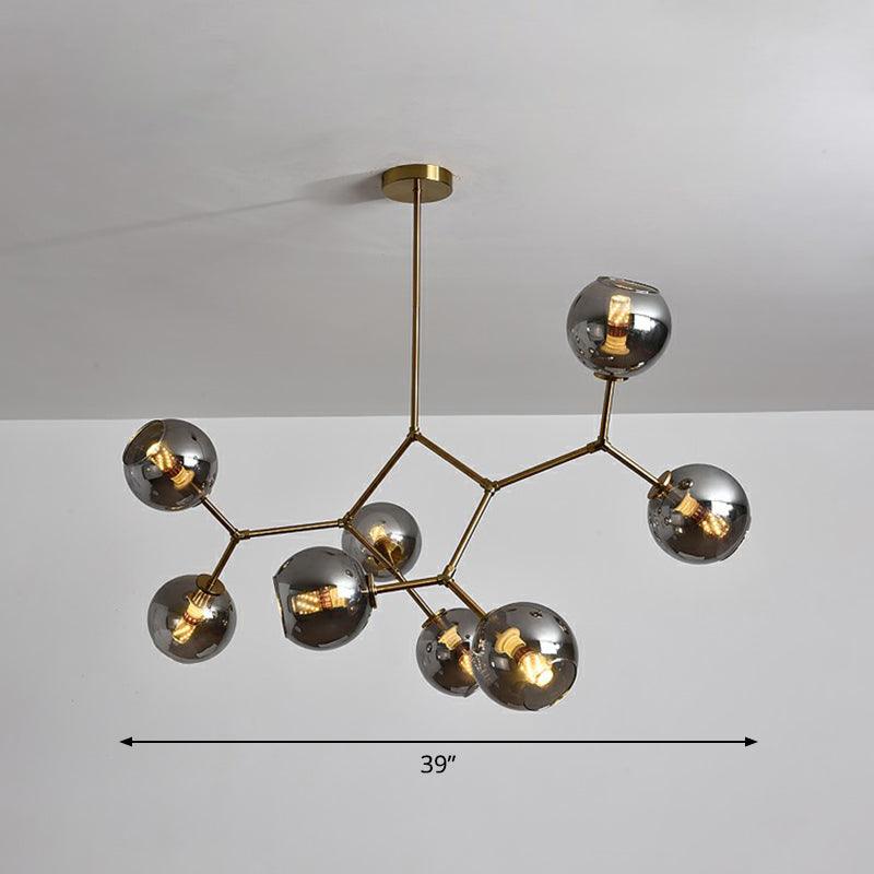Brass Finish Molecular Chandelier Postmodern Metal Light - Rebooters