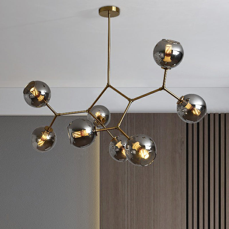 Brass Finish Molecular Chandelier Postmodern Metal Light - Rebooters