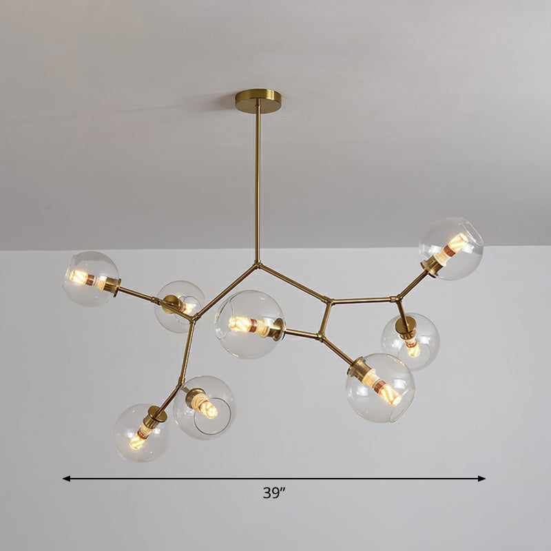 Brass Finish Molecular Chandelier Postmodern Metal Light - Rebooters