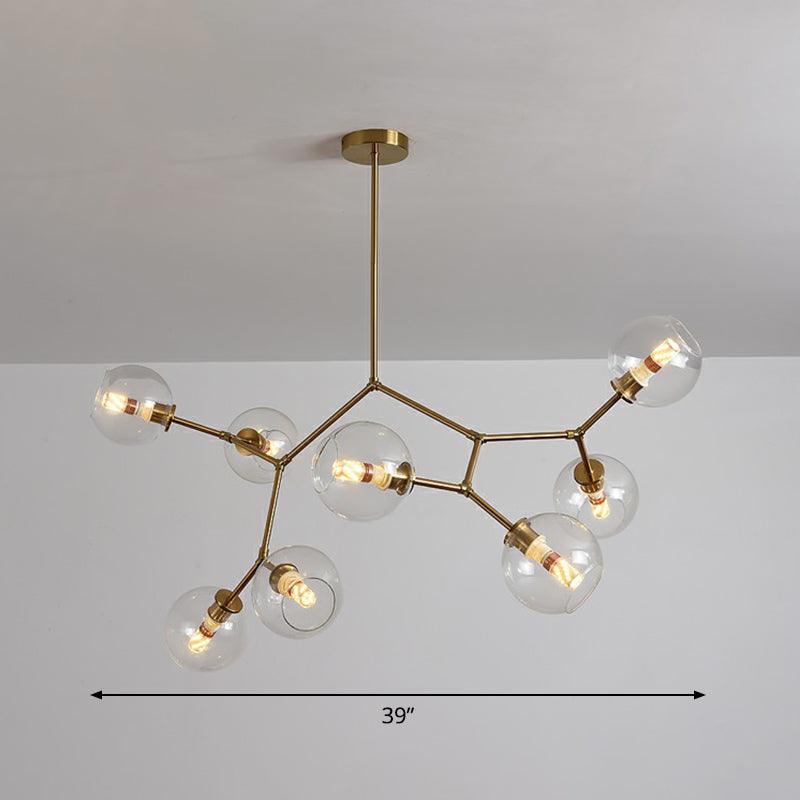 Brass Finish Molecular Chandelier Postmodern Metal Light - Rebooters