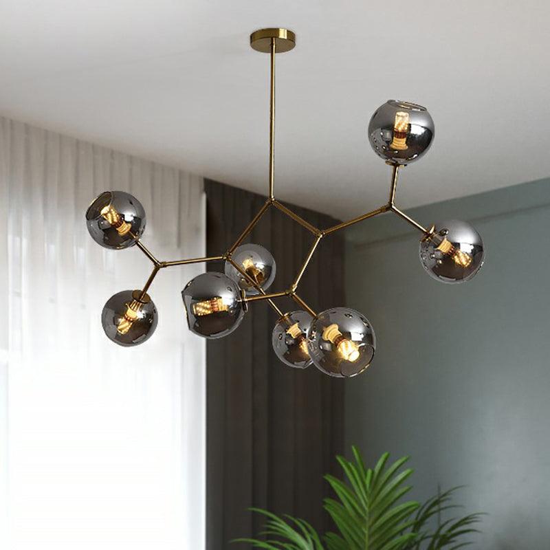 Brass Finish Molecular Chandelier Postmodern Metal Light - Rebooters