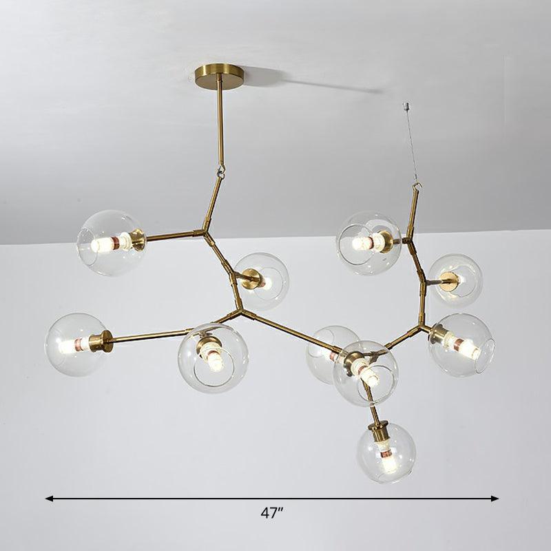 Brass Finish Molecular Chandelier Postmodern Metal Light - Rebooters