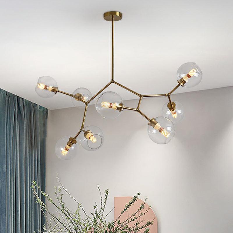 Brass Finish Molecular Chandelier Postmodern Metal Light - Rebooters