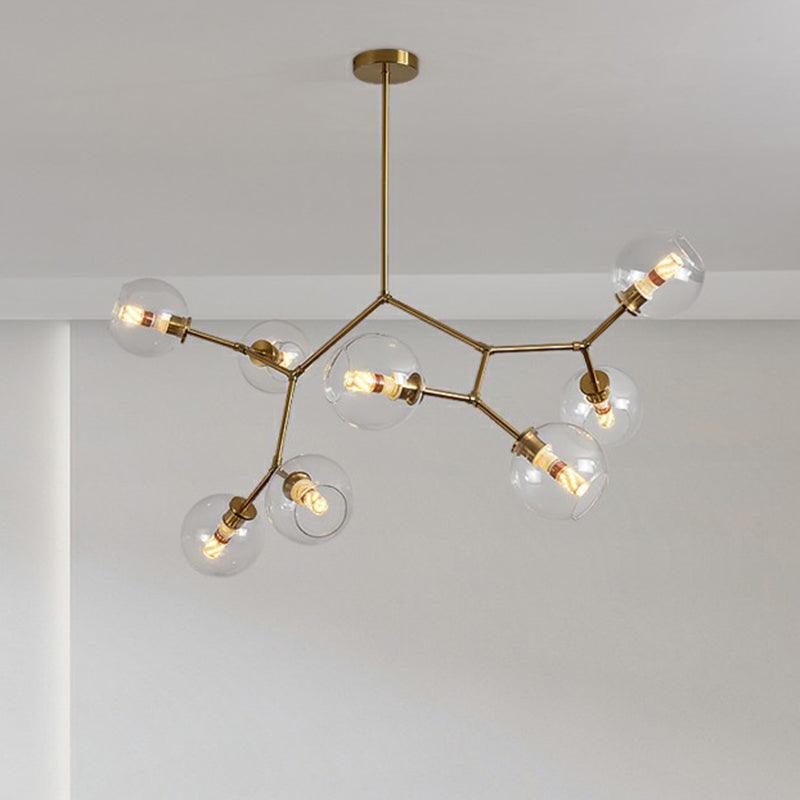 Brass Finish Molecular Chandelier Postmodern Metal Light - Rebooters