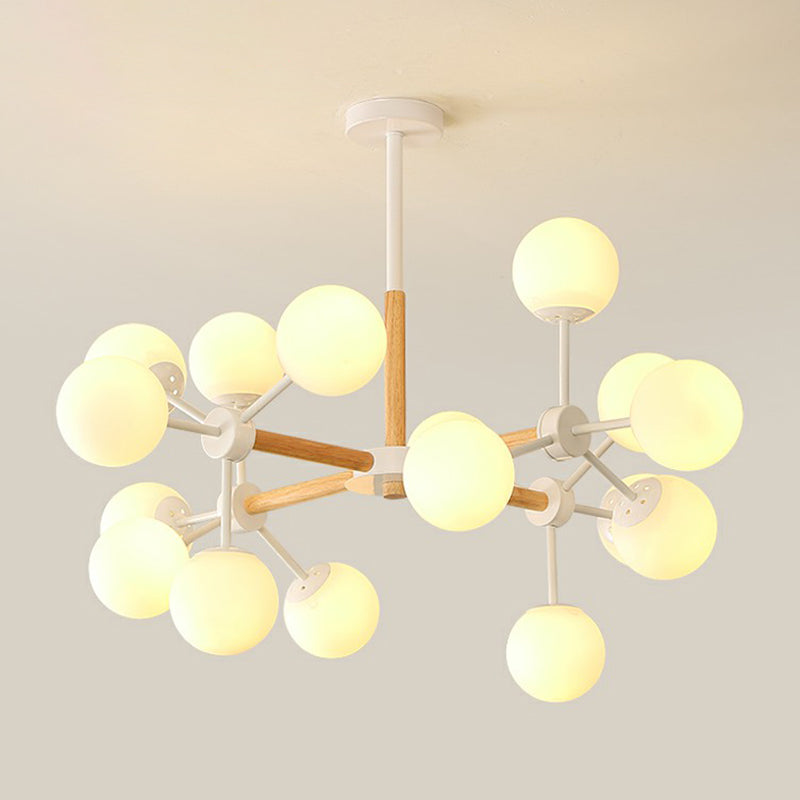 Wood Molecule Chandelier Light Fixture Nordic Metal Pendant Light - Rebooters