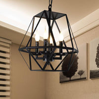 Black 4 Heads Ceiling Light Fixture Retro Industrial Lamp - Rebooters