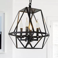 Black 4 Heads Ceiling Light Fixture Retro Industrial Lamp - Rebooters