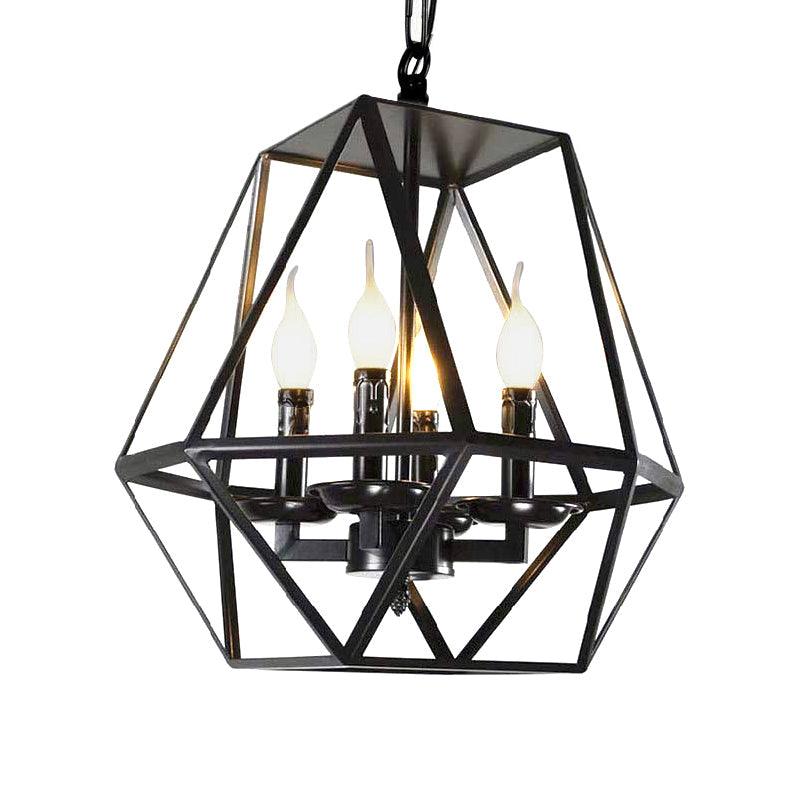 Black 4 Heads Ceiling Light Fixture Retro Industrial Lamp - Rebooters