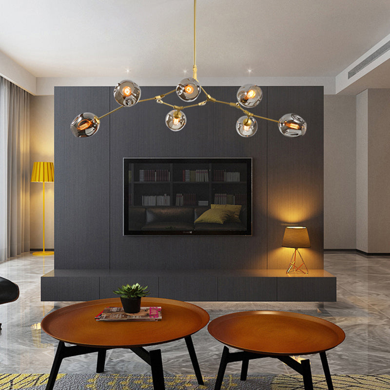 Molecule Dimpled Glass Pendant Lamp Designer Style Chandelier Light for Living Room - Rebooters