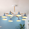 Living Room Horn Shape Chandelier Metal 8 Bulbs Modern Lamp - Rebooters