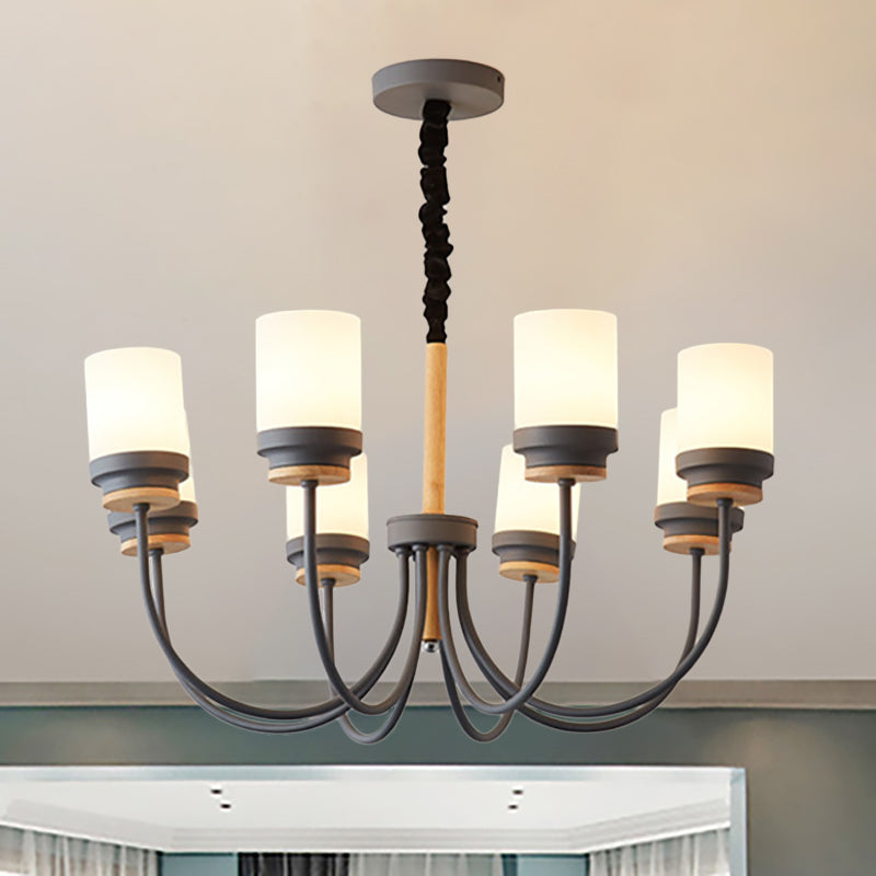 Modern Contemporary Tapered Shade Hanging Chandelier 8 Lights Glass Pendant - Rebooters