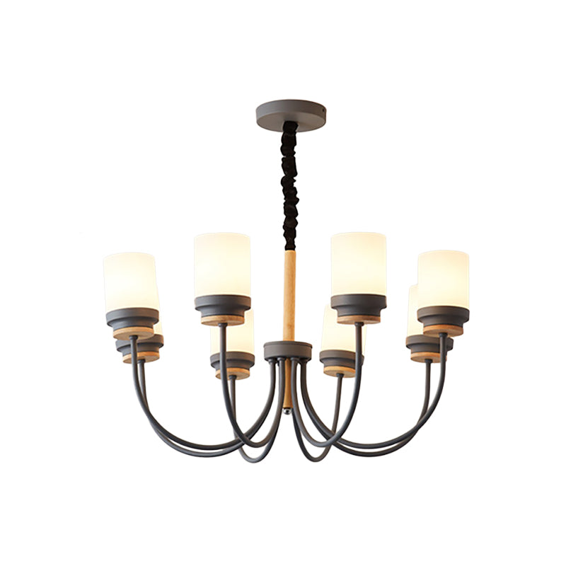 Modern Contemporary Tapered Shade Hanging Chandelier 8 Lights Glass Pendant - Rebooters