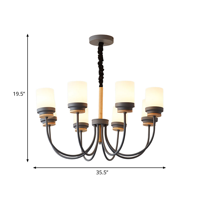 Modern Contemporary Tapered Shade Hanging Chandelier 8 Lights Glass Pendant - Rebooters
