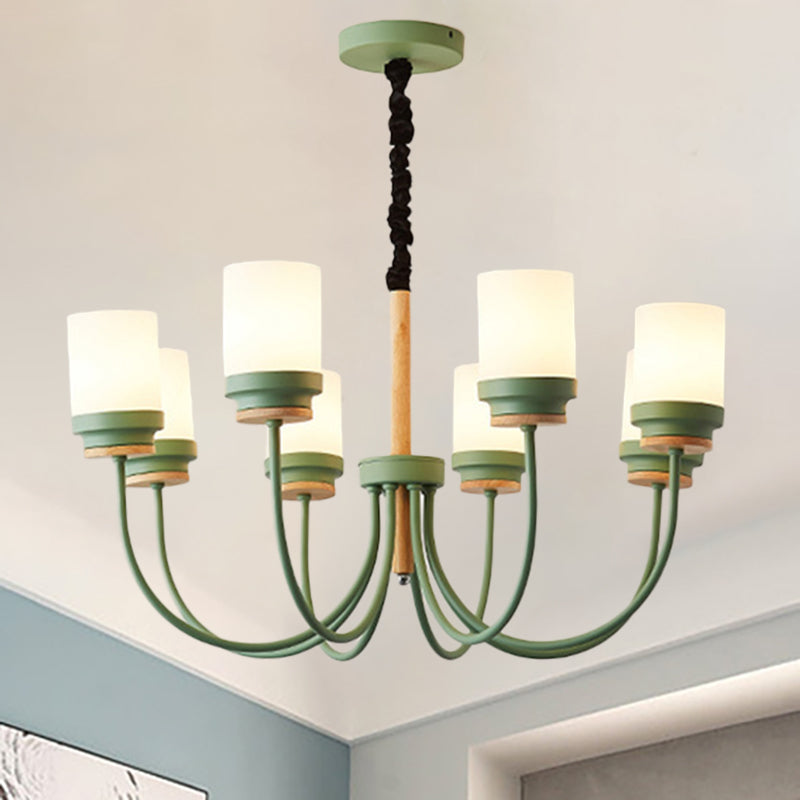 Modern Contemporary Tapered Shade Hanging Chandelier 8 Lights Glass Pendant - Rebooters