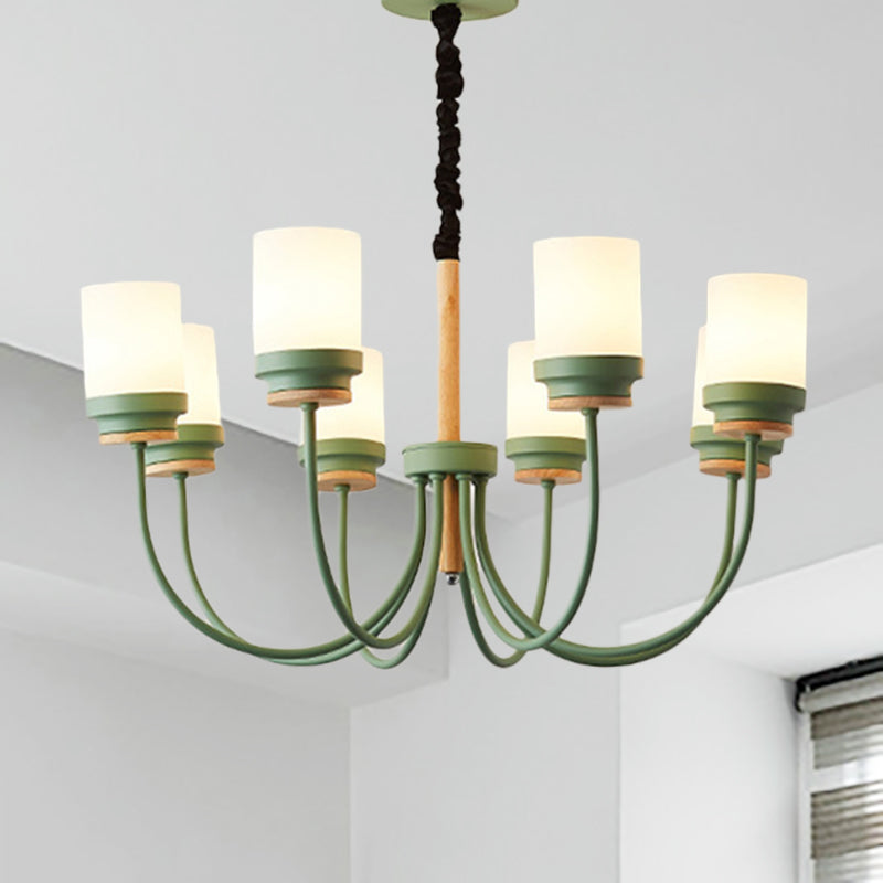Modern Contemporary Tapered Shade Hanging Chandelier 8 Lights Glass Pendant - Rebooters
