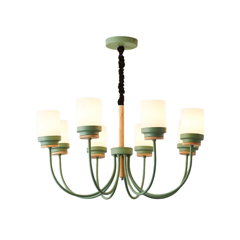 Modern Contemporary Tapered Shade Hanging Chandelier 8 Lights Glass Pendant - Rebooters